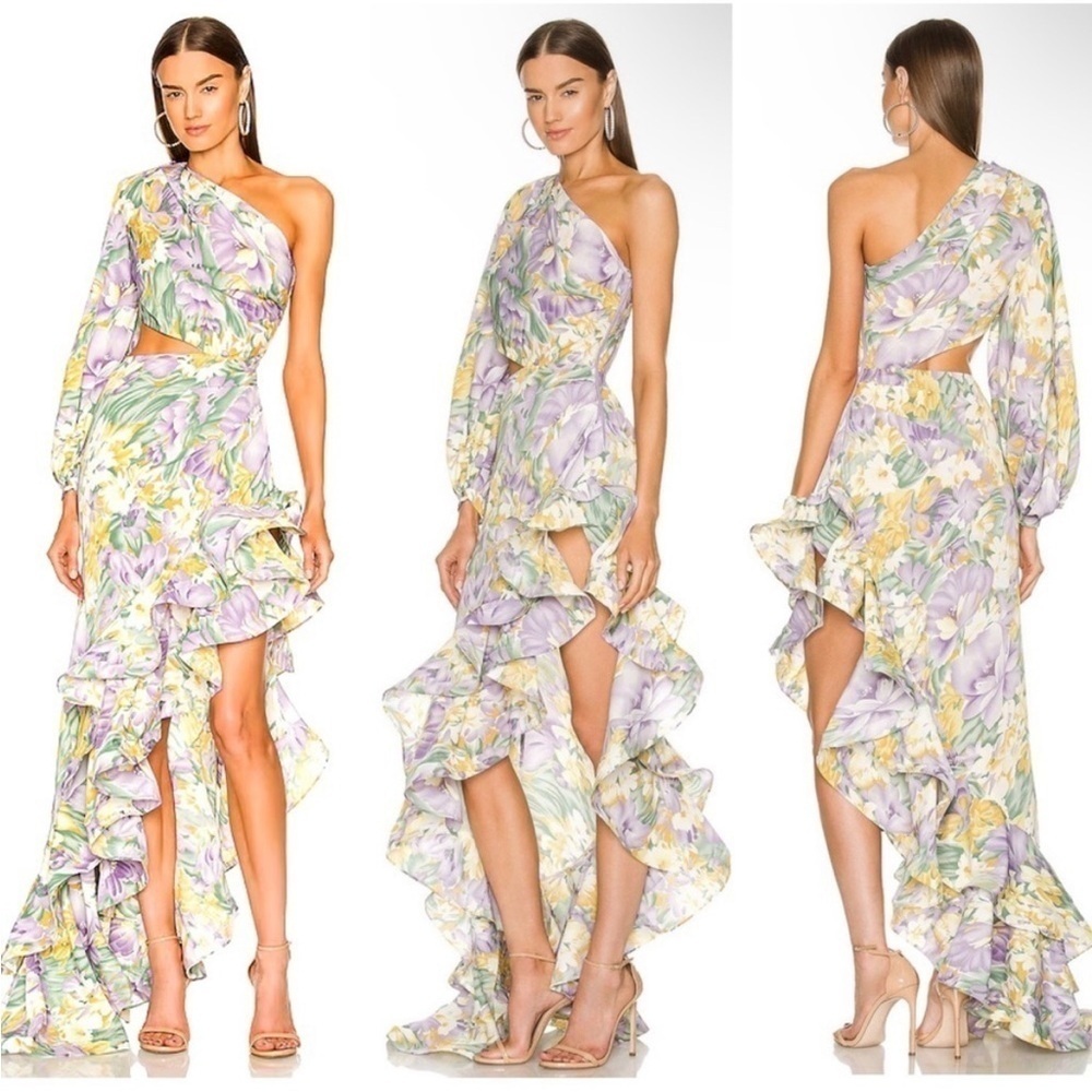 Bronx and Banco Floral One-Shoulder Maxi Dress